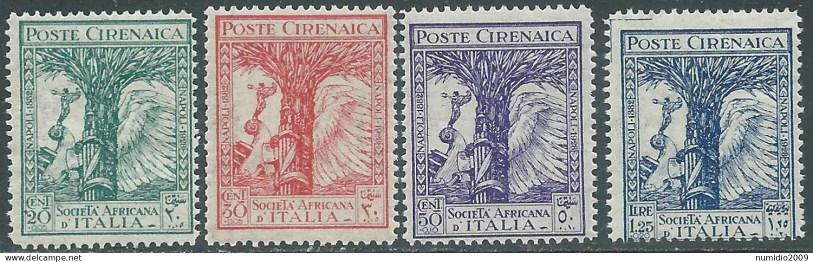 1928 CIRENAICA PRO SOCIETA AFRICANA 4 VALORI MNH ** - RA22-2 - Cirenaica