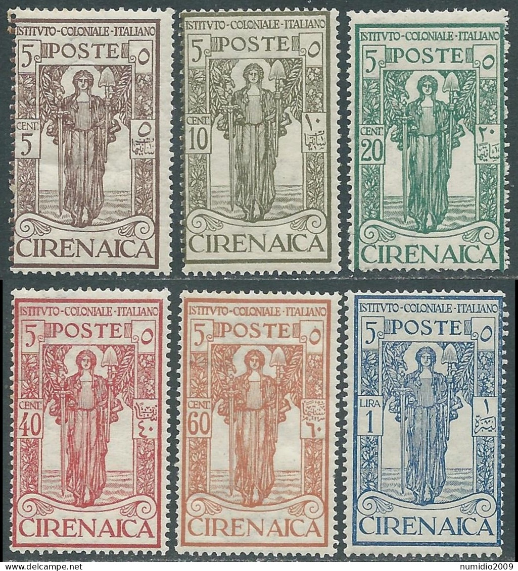 1926 CIRENAICA PRO ISTITUTO COLONIALE 6 VALORI MNH ** - RA21-7 - Cirenaica