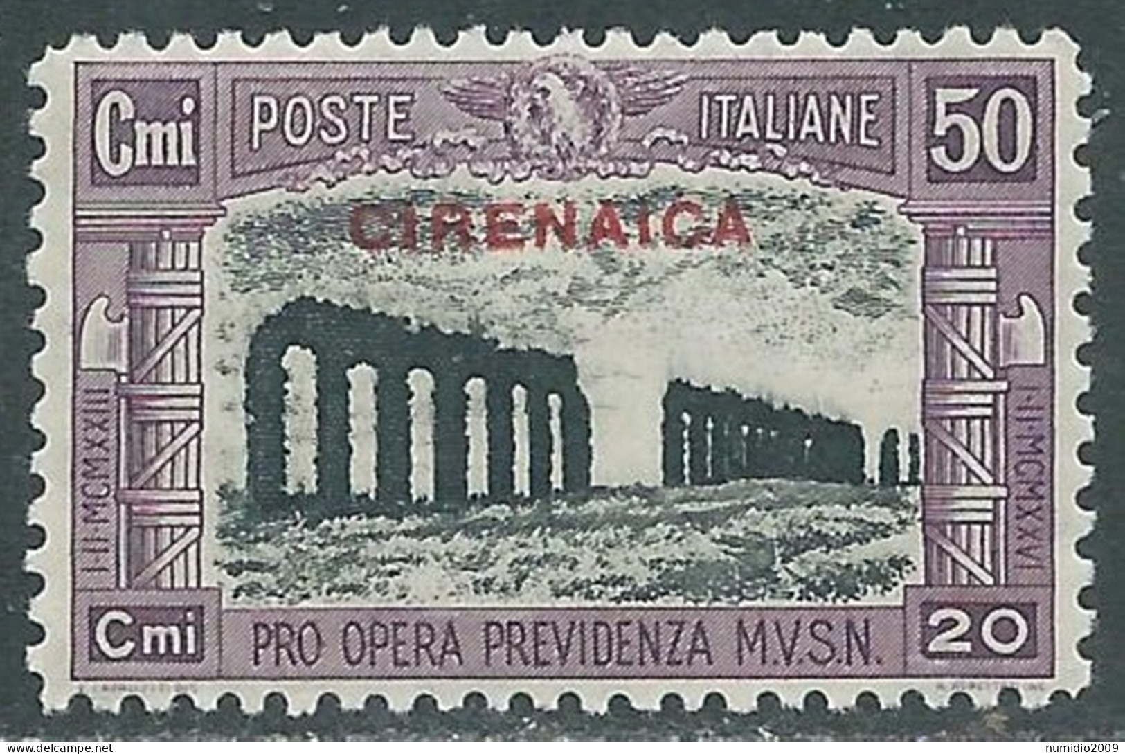 1929 CIRENAICA MILIZIA 50 CENT MNH ** - RA21-7 - Cirenaica