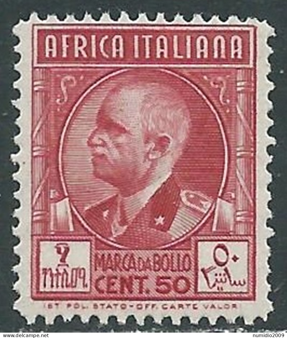 1939 AFRICA ITALIANA MARCA DA BOLLO 50 CENT MNH ** - RA26-7 - Africa Oriental Italiana