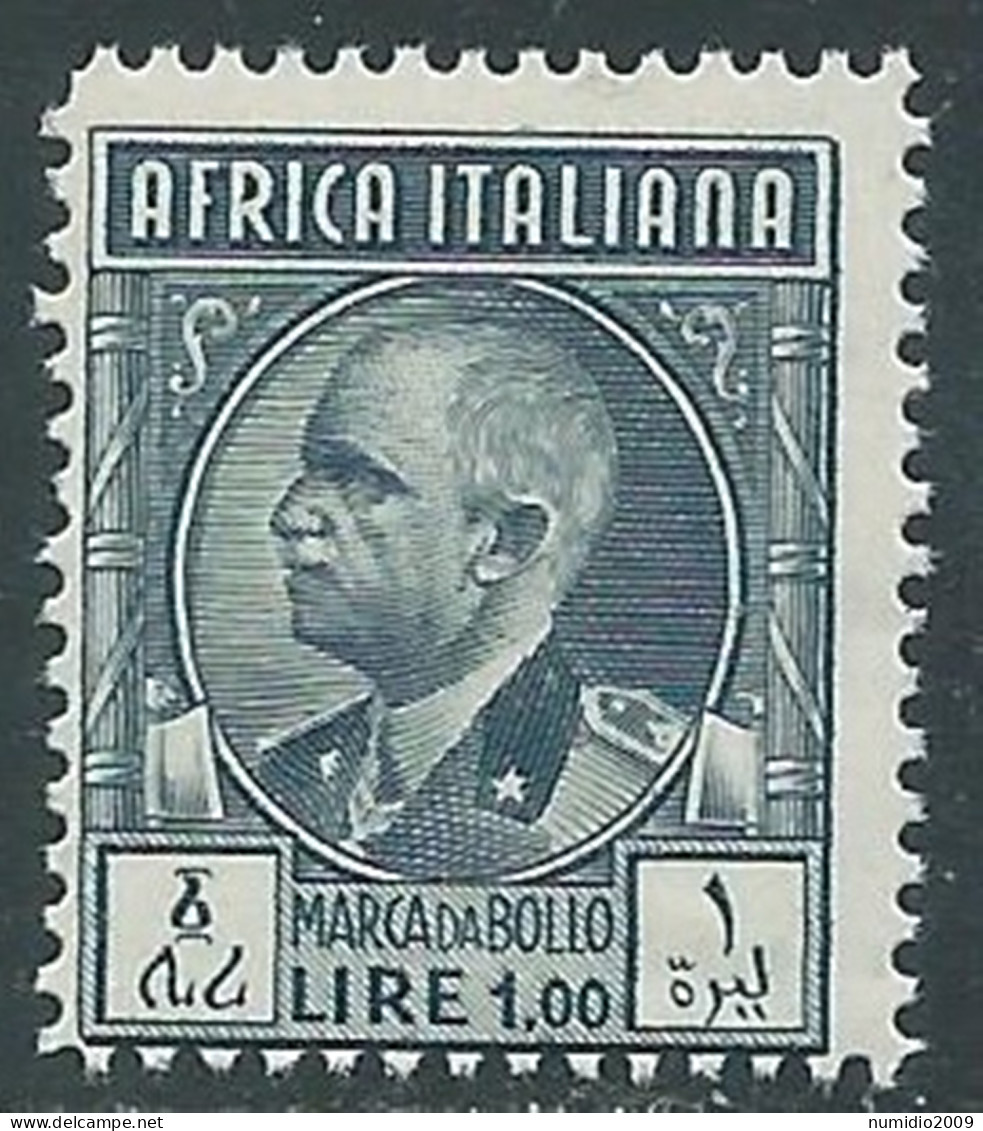 1939 AFRICA ITALIANA MARCA DA BOLLO 1 LIRA MNH ** - RA28-3 - Italian Eastern Africa