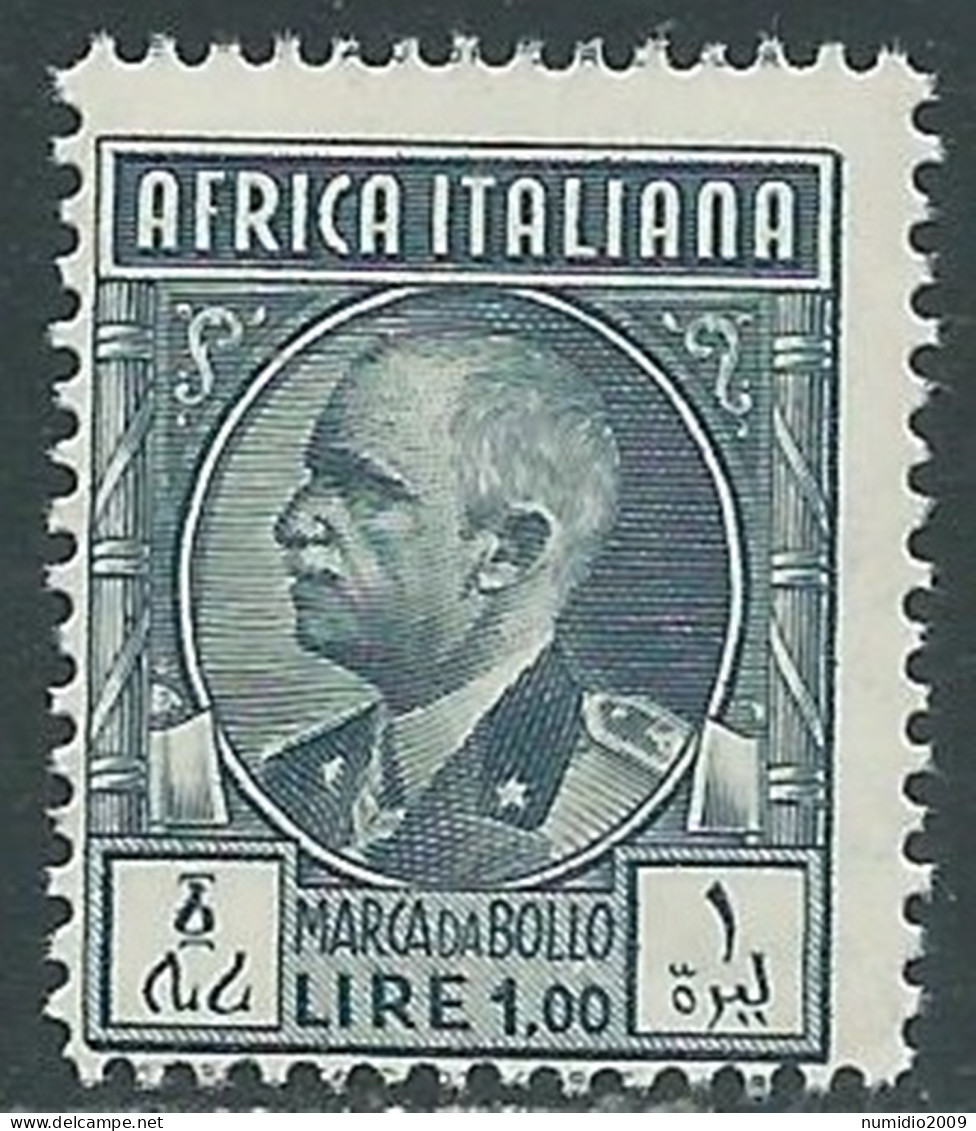 1939 AFRICA ITALIANA MARCA DA BOLLO 1 LIRA MNH ** - RA26-6 - Italian Eastern Africa