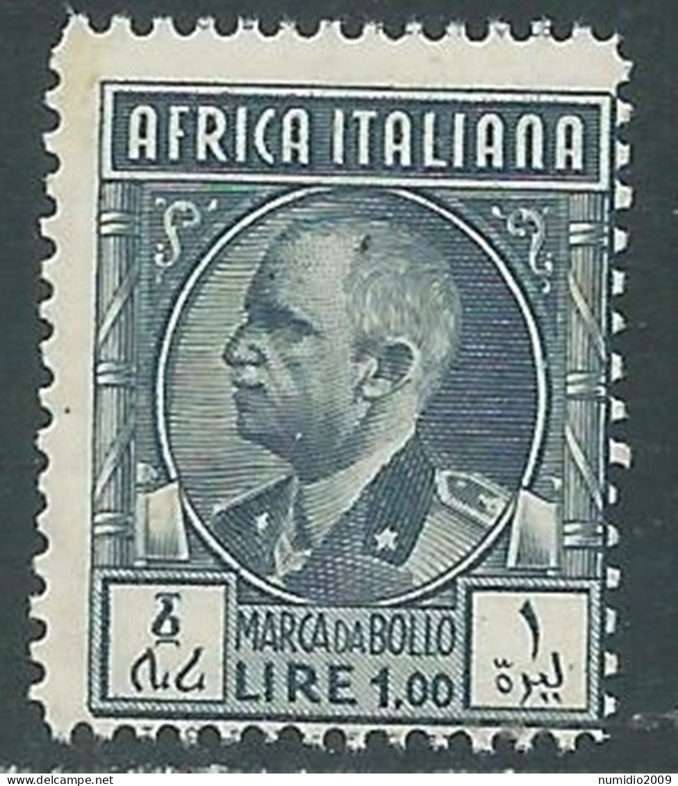 1939 AFRICA ITALIANA MARCA DA BOLLO 1 LIRA MNH ** - RA26-4 - Italian Eastern Africa