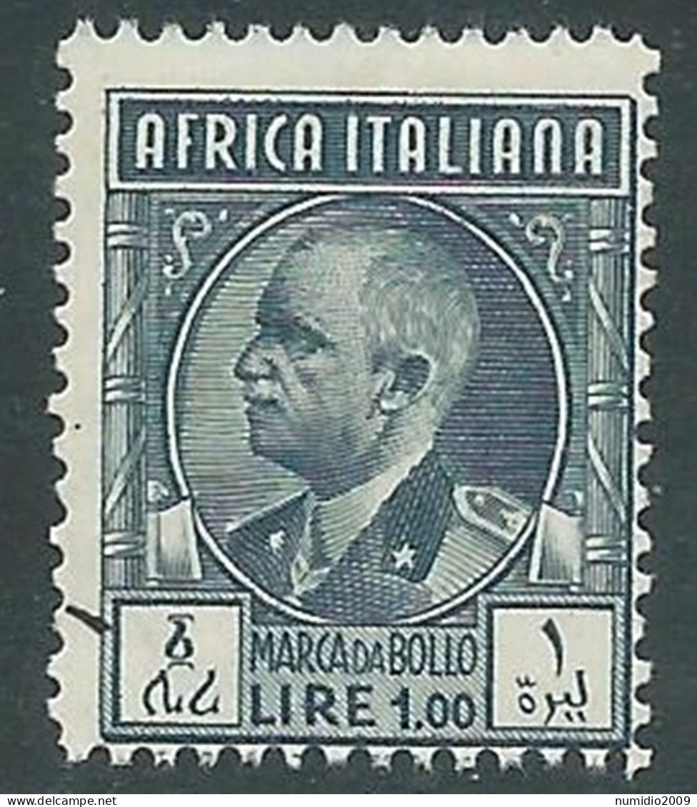 1939 AFRICA ITALIANA MARCA DA BOLLO 1 LIRA MNH ** - RA26-2 - Italian Eastern Africa