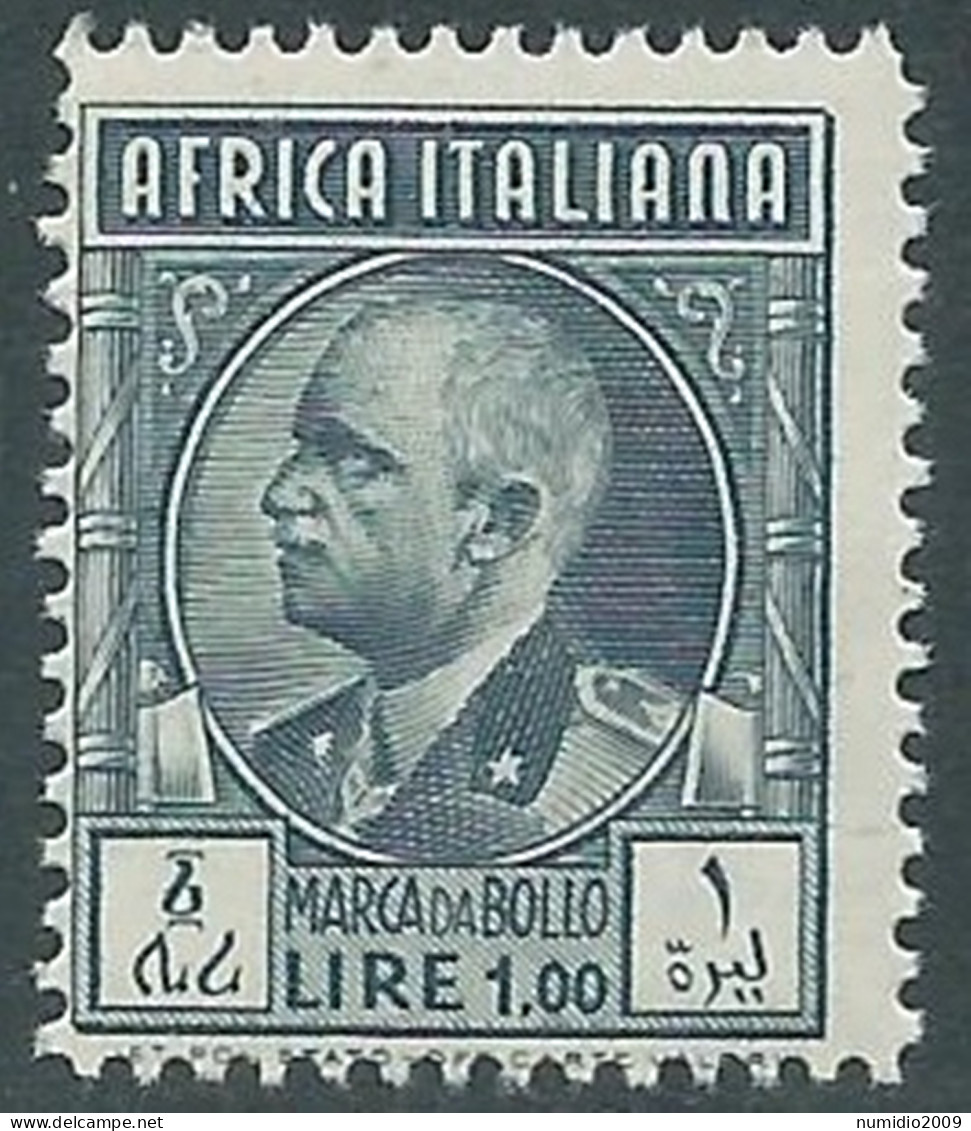 1939 AFRICA ITALIANA MARCA DA BOLLO 1 LIRA MNH ** - RA20-6 - Italian Eastern Africa