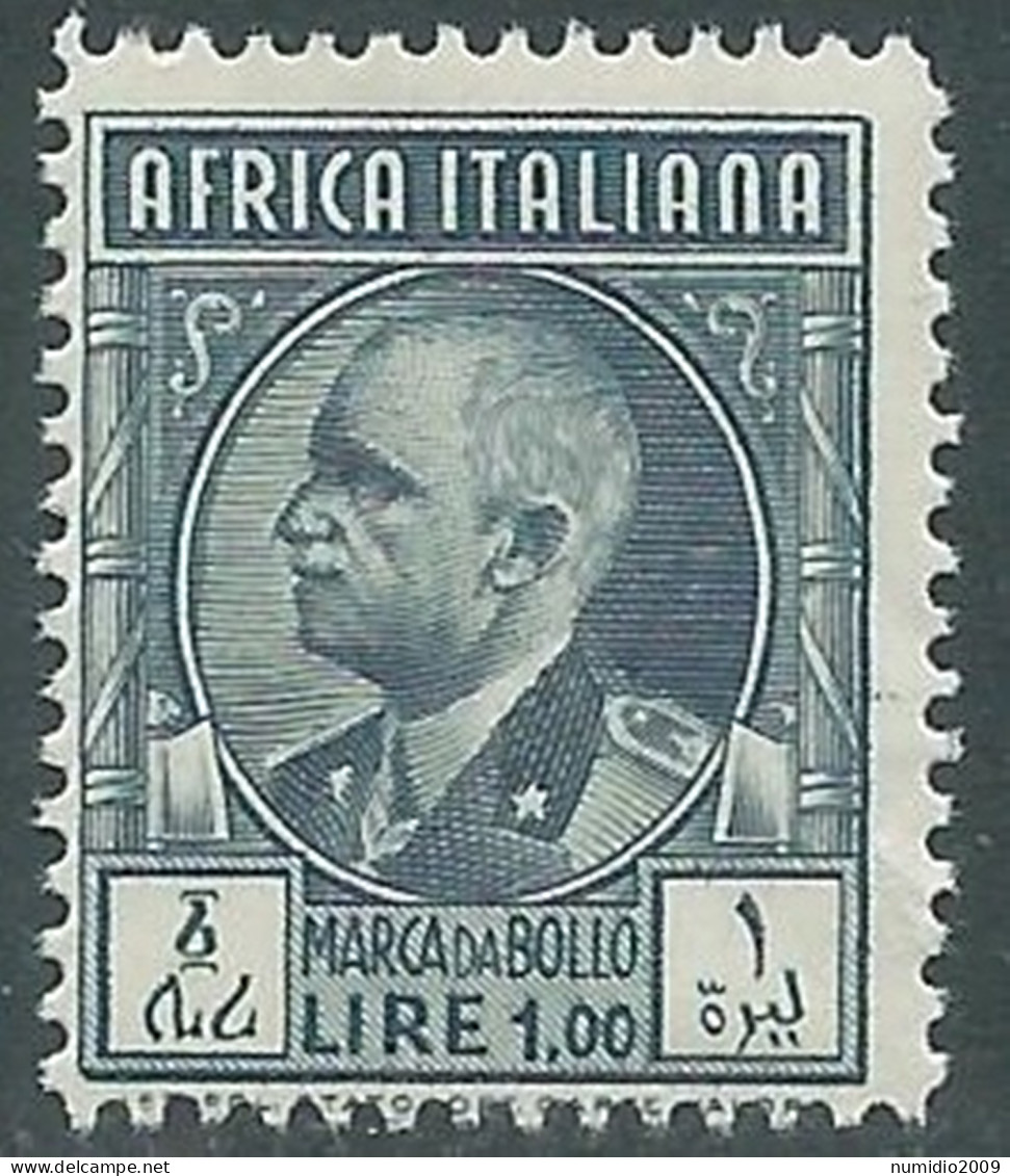 1939 AFRICA ITALIANA MARCA DA BOLLO 1 LIRA MNH ** - RA20-5 - Italian Eastern Africa