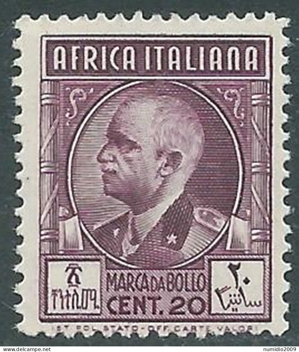 1939 AFRICA ITALIANA MARCA DA BOLLO 20 CENT MNH ** - RA20-4 - Africa Oriental Italiana
