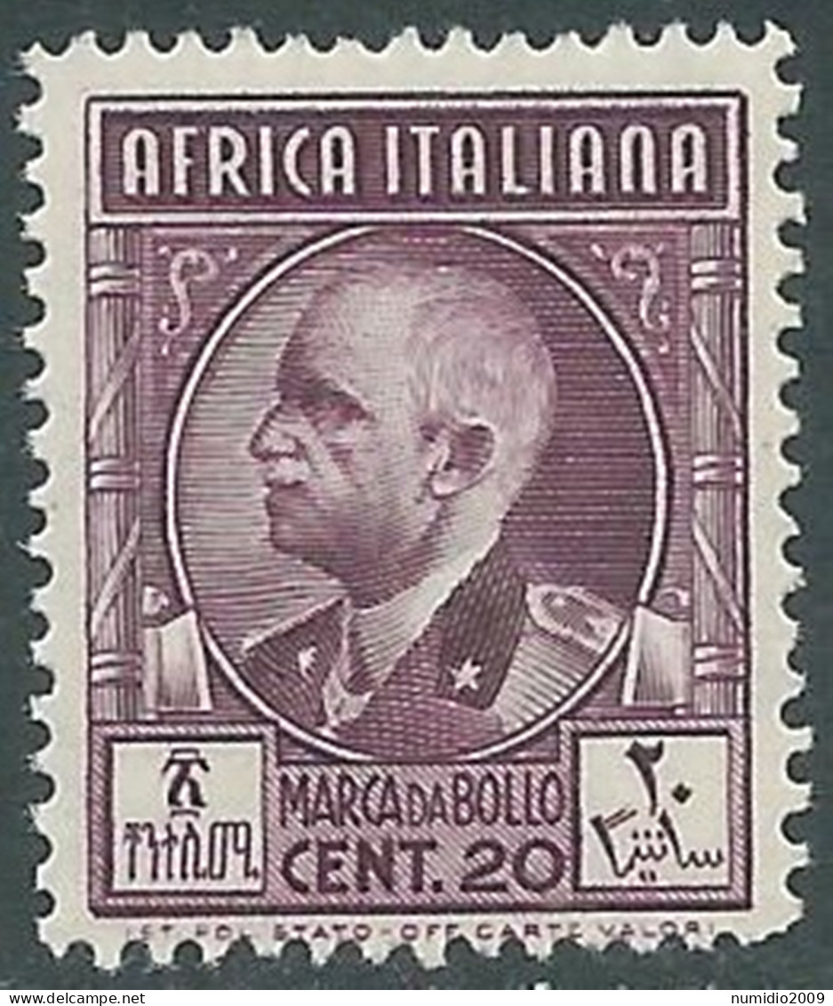 1939 AFRICA ITALIANA MARCA DA BOLLO 20 CENT MNH ** - RA20-3 - Italiaans Oost-Afrika