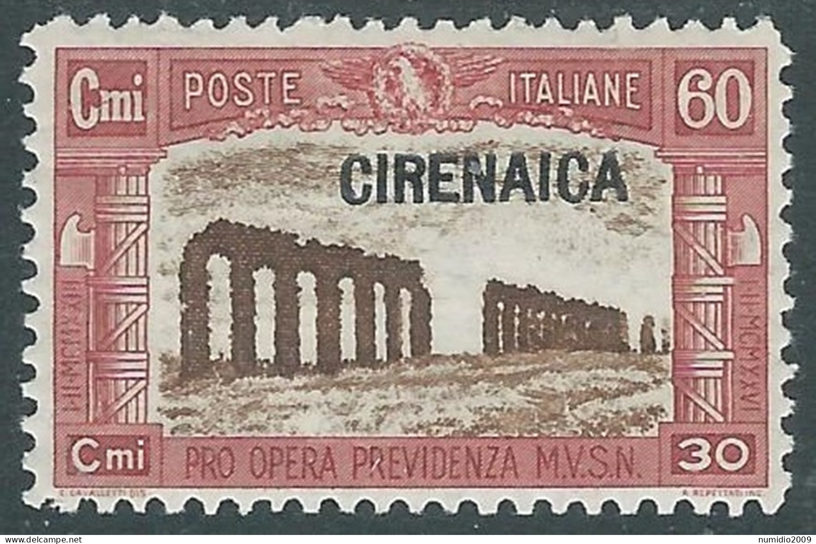 1927 CIRENAICA MILIZIA 60 CENT MH * - RA21-5 - Cirenaica