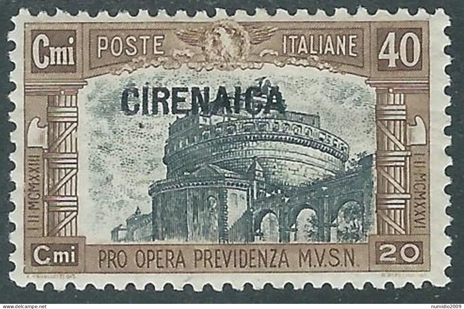 1927 CIRENAICA MILIZIA 40 CENT MH * - RA21-5 - Cirenaica