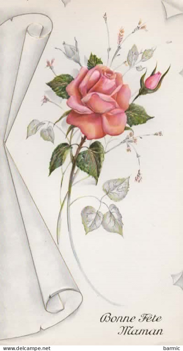 FANTAISIE, BONNE FETE MAMAN, CARTE GAUFFREE, ROSES COULEUR   REF 14934 - Fête Des Mères