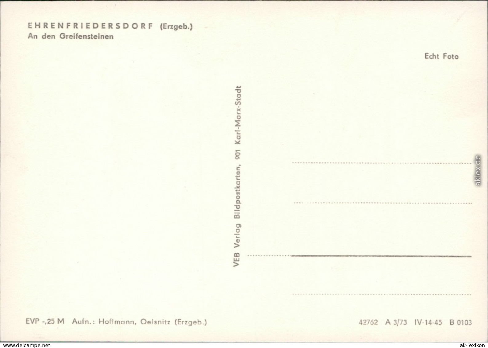 Ansichtskarte Ehrenfriedersdorf Greifensteine 1973 - Ehrenfriedersdorf