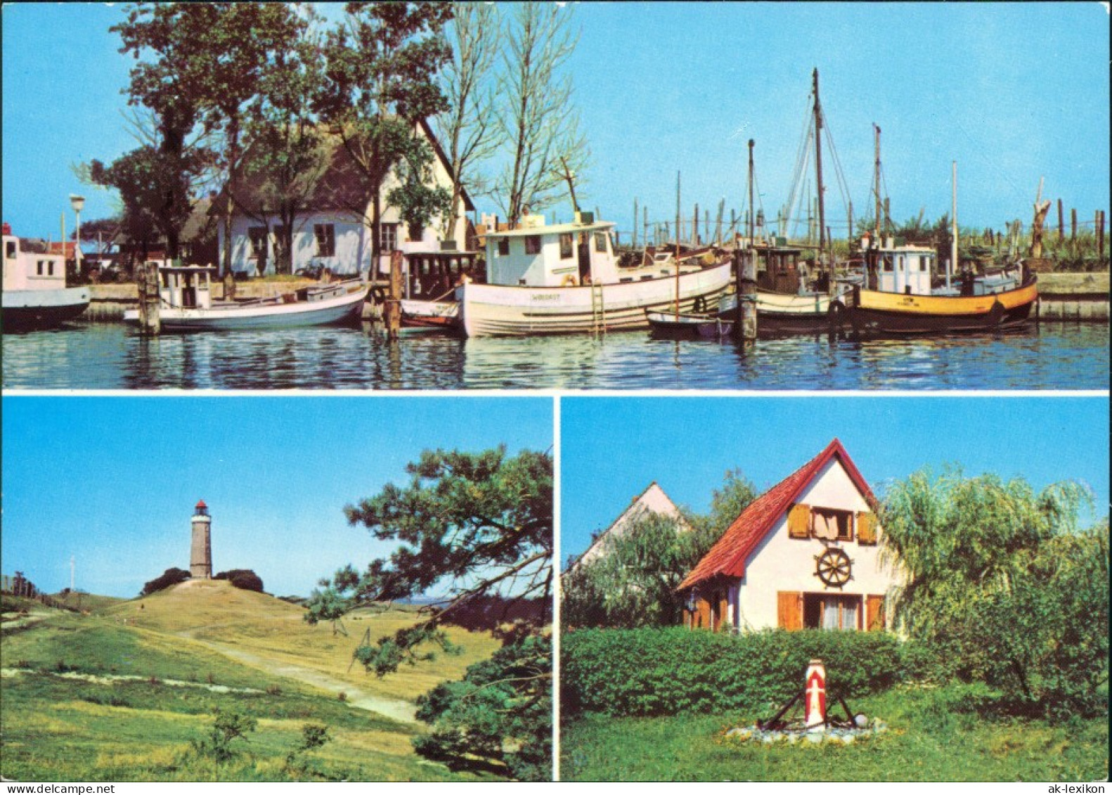 Hiddensee Hiddensjö, Hiddensöe Neuendorf Hafen, Kloster Seemannshäuschen 1978 - Hiddensee