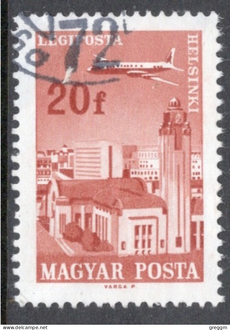 Hungary 1966  Single Stamp Celebrating Air Showing Plane Flying Over Different Cities In The World In Fine Used - Used Stamps