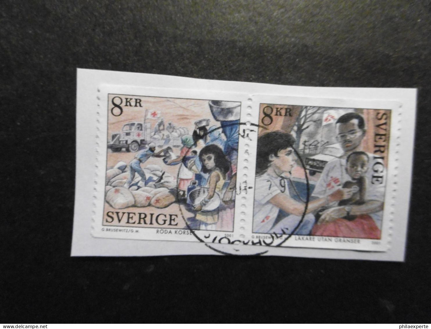 SchwedenMi. 2243/224 ZDR + 2312/2315 ZDR Je Auf Briefstück Gestempelt - Usados