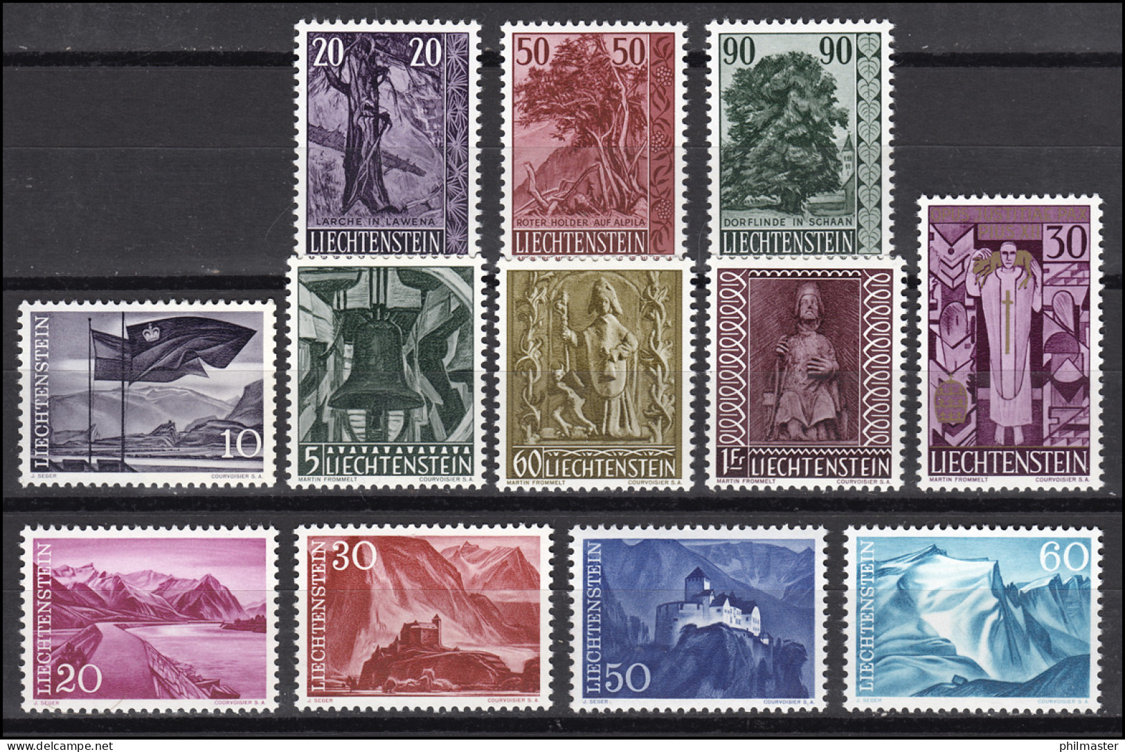 377-388 Liechtenstein Jahrgang 1959 Komplett, Postfrisch - Ungebraucht