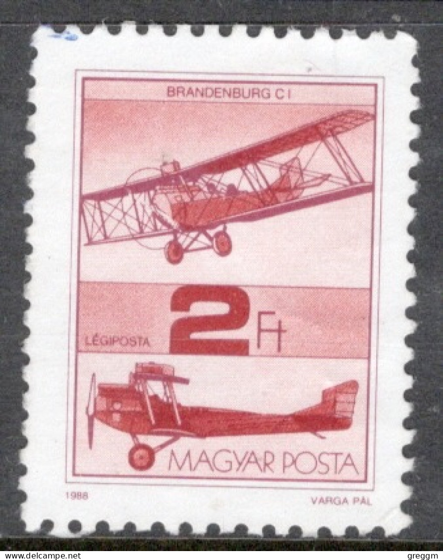 Hungary 1988  Single Stamp Celebrating Airmail - Historical Aeroplanes In The World In Fine Used - Used Stamps