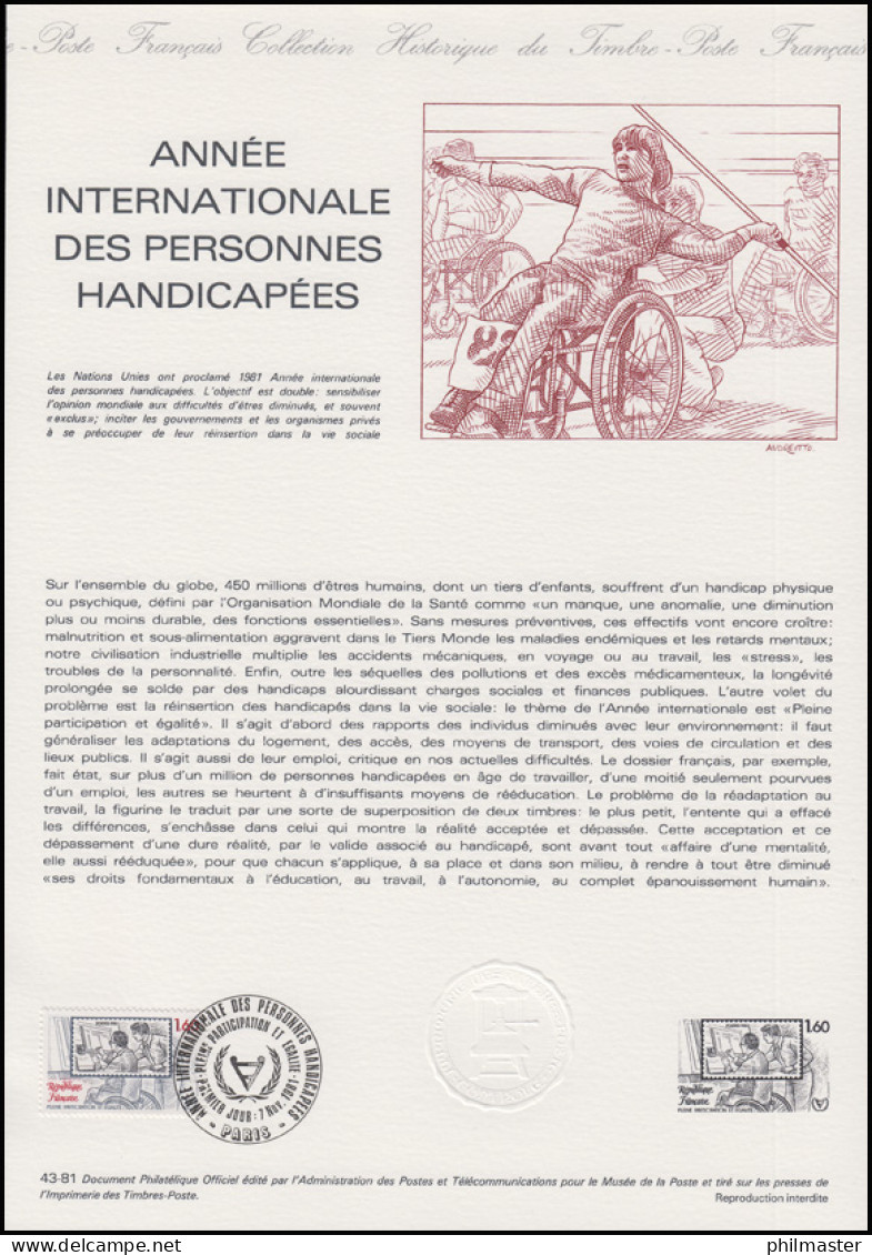 Collection Historique: Internationale Jahr Der Behinderten 7.11.1981 - Handicaps