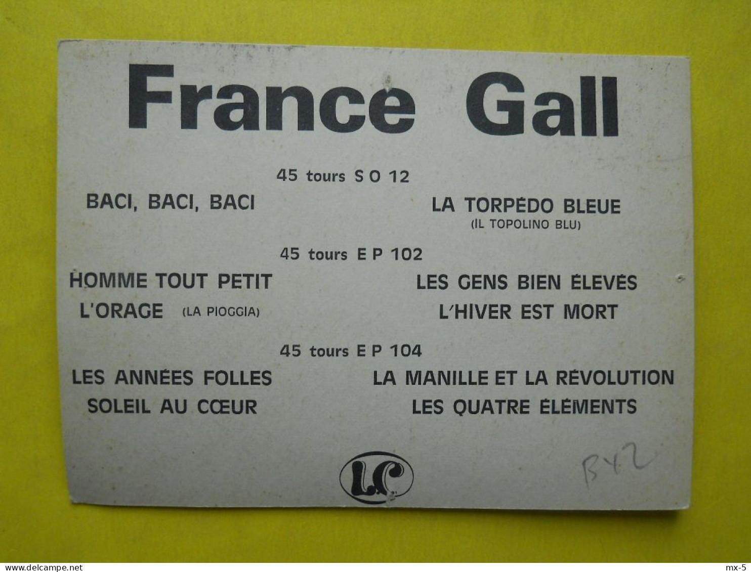 France Gall  ,autographe - Chanteurs & Musiciens