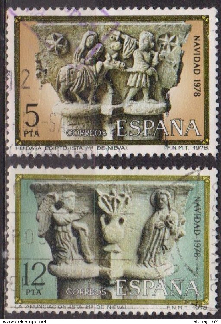Noel - ESPAGNE - Santa Maria De Nieva - Chapiteaux Sculptés - N° 2137-2138 - 1978 - Oblitérés
