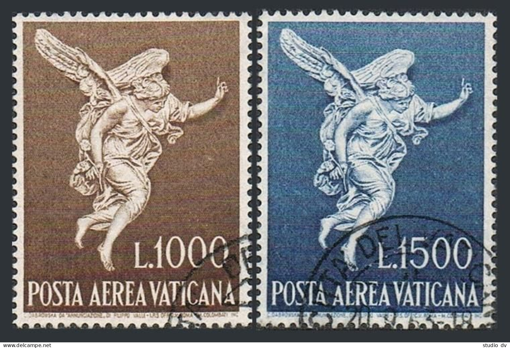 Vatican C45-C46, Used. Michel 391-392. Archangel Gabriel, By Filippo Valle,1962. - Airmail