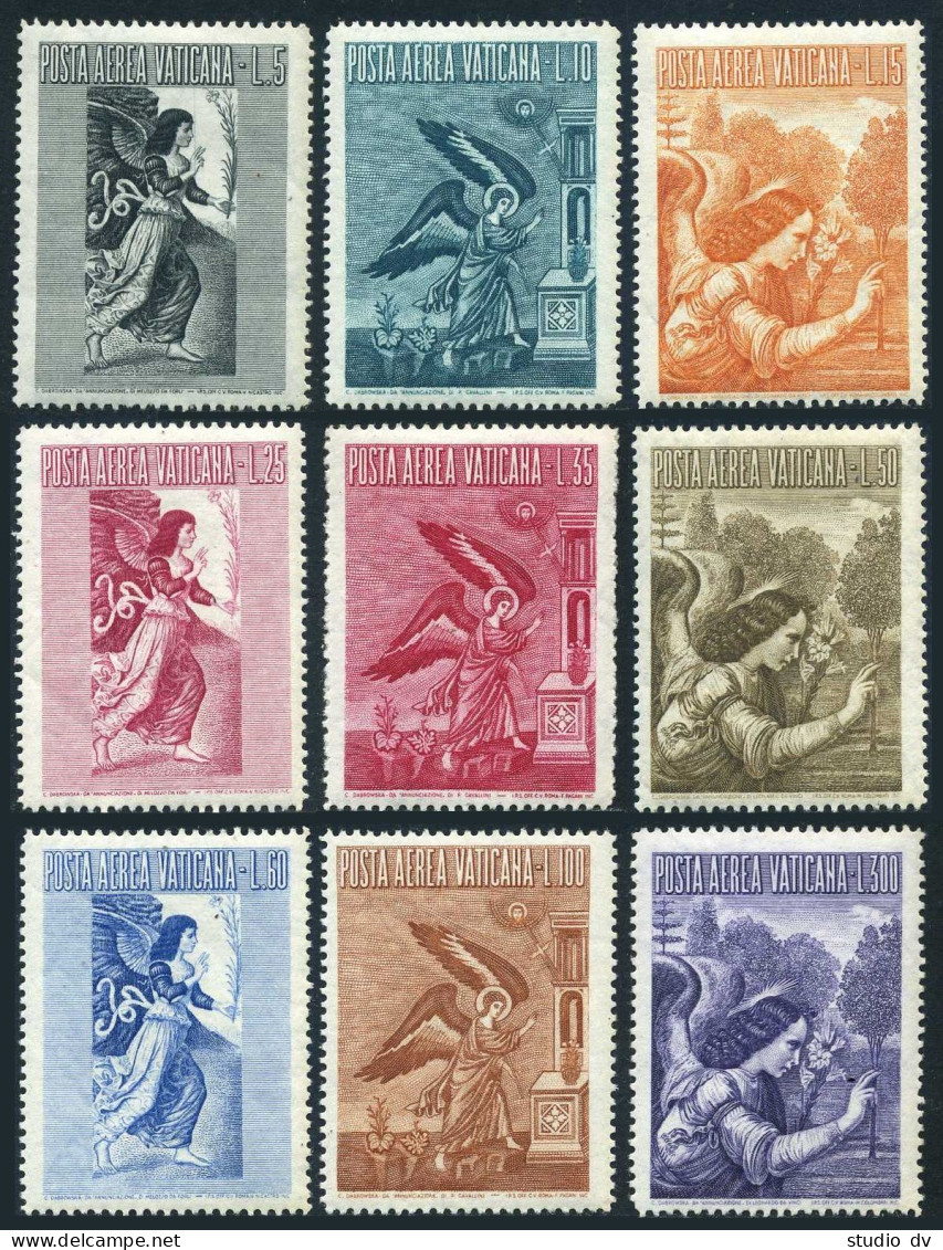 Vatican C24-C32, MNH. Michel 241-249. Forli, Cavallini, Leonardo Da Vinci, 1956. - Luftpost