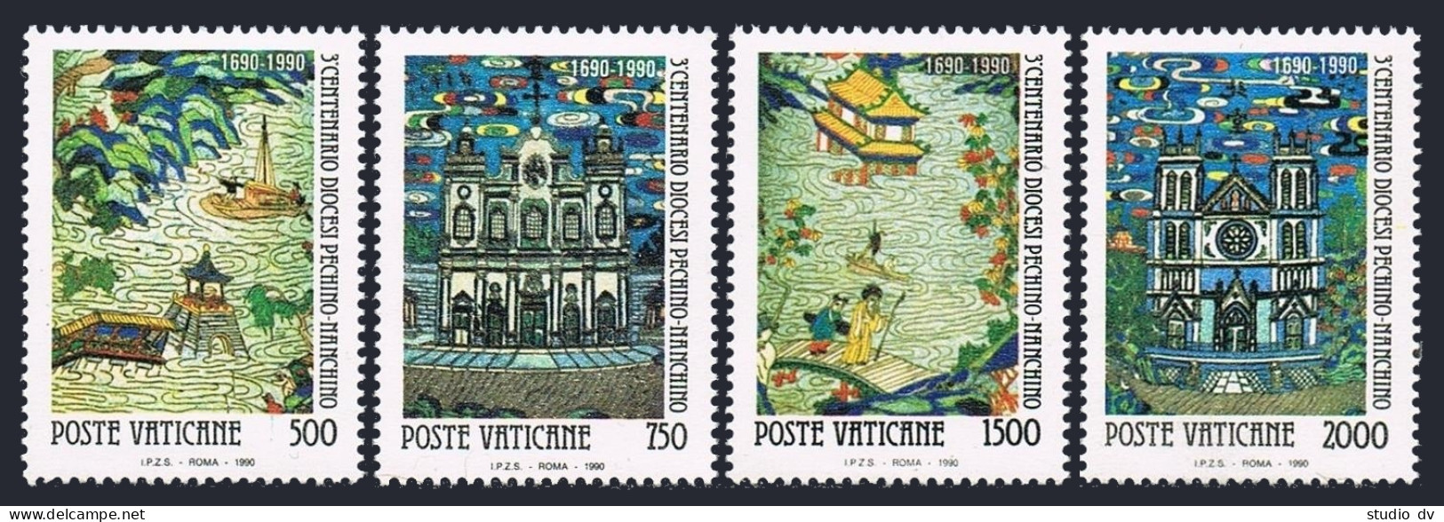 Vatican 861-864,MNH.Michel 1010-1013. Diocese Of Beijing-Nanking,300th Ann.1990. - Unused Stamps