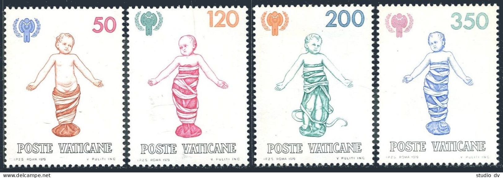 Vatican 664-667 Bl./4,MNH.Michel 755-758. IYC-1979.Della Robbia Bas Relief,Hospital. - Unused Stamps