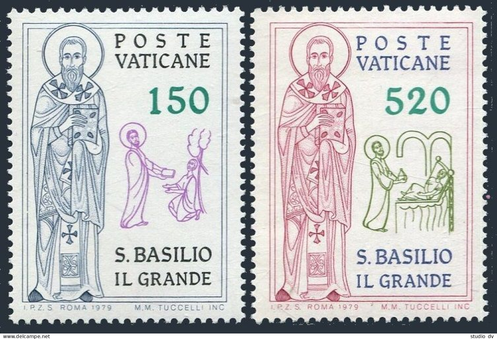 Vatican 652-653 Blocks/4,MNH.Michel 743-744.St Basil The Great,1600th Death Ann.1979 - Unused Stamps
