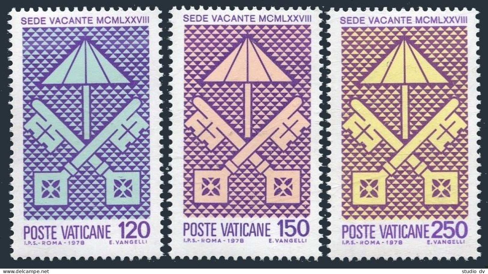 Vatican 635-637 Blocks/4,MNH.Michel 726-728. Keys Of St Peter,Insignia.1978. - Nuovi