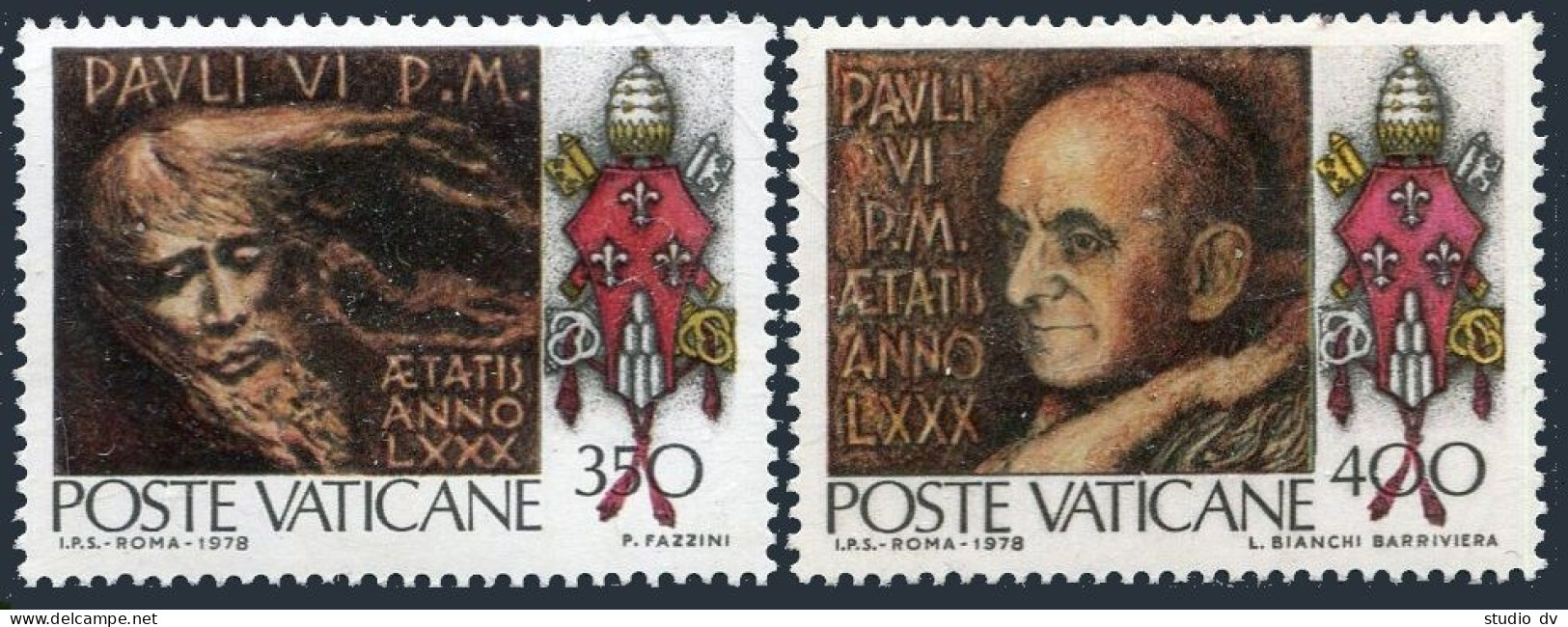 Vatican 630-631,MNH. Michel 718-719. Pope Paul VI,80th Birthday.Lino Barriviera. - Nuovi