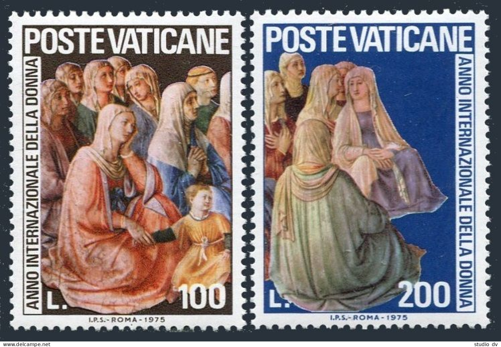 Vatican 588-589,MNH.Michel 670-671. Women's Year,IWY-1975.Fra Angelico. - Nuovi