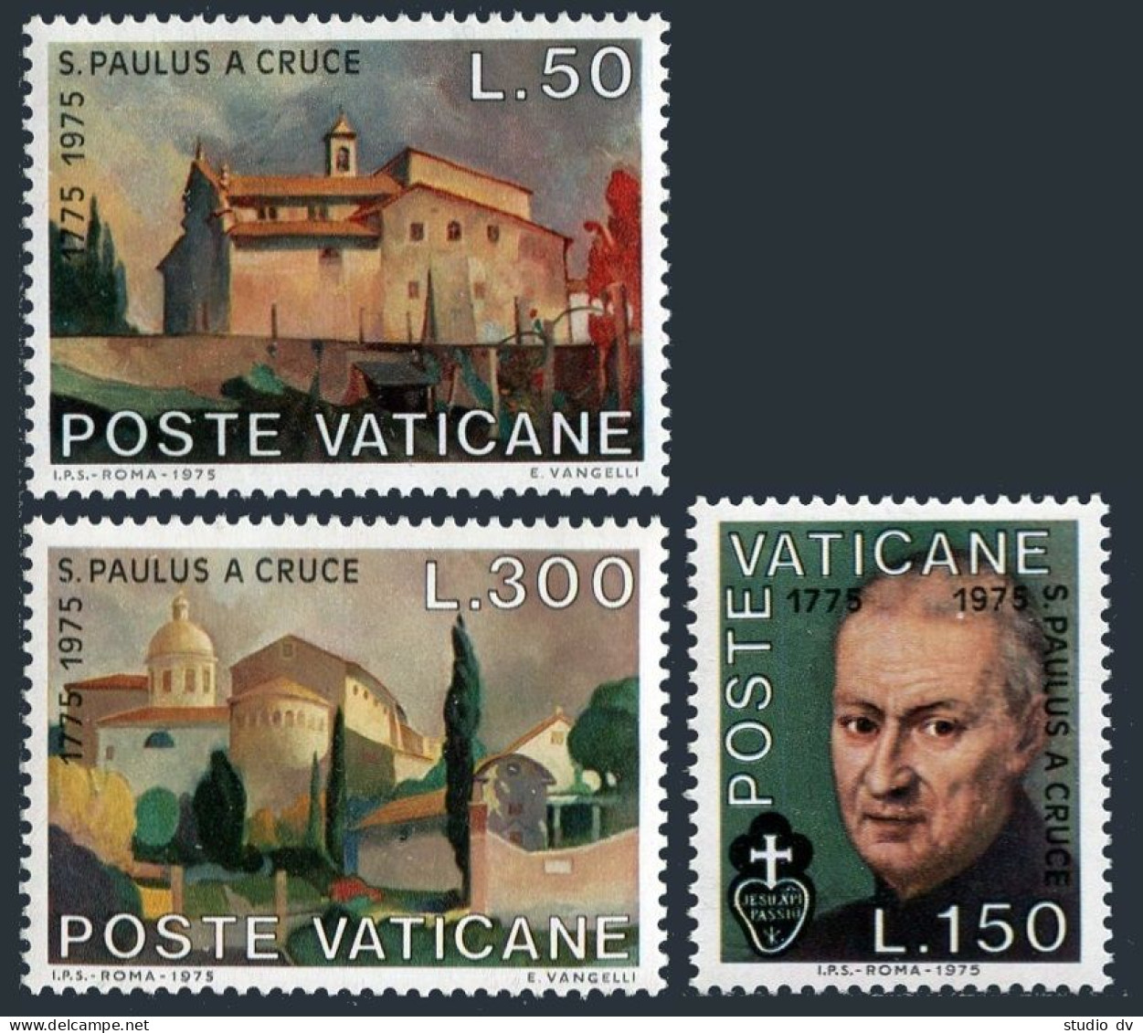 Vatican 585-587, MNH. St Paul Of The Cross. Giovanni Della Porta, 1975. - Neufs