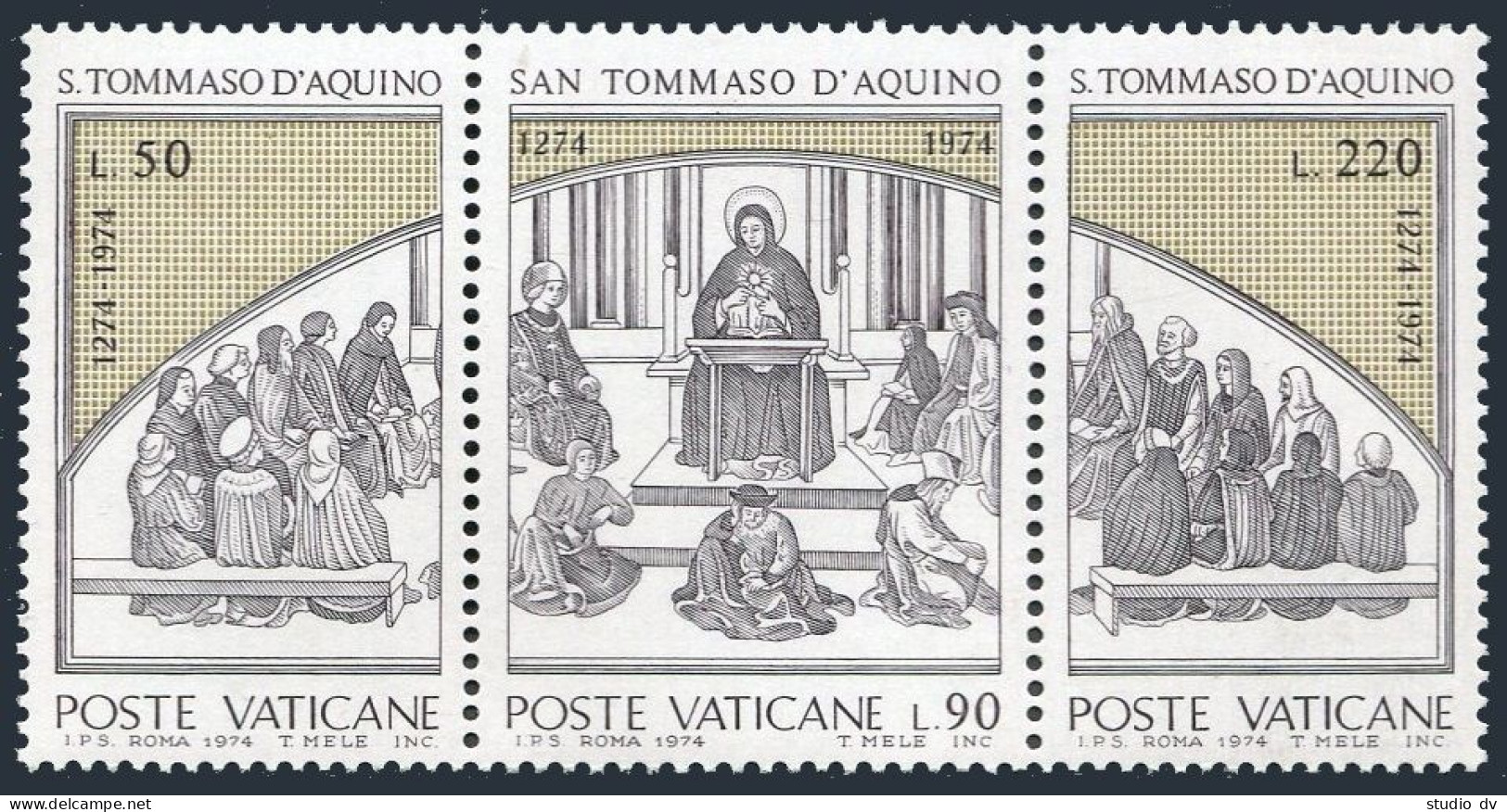 Vatican 555-557a,MNH. Michel 640-642. St Thomas Aquinas, Philosopher, 1974. - Nuevos