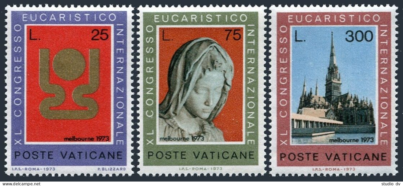 Vatican 531-533, MNH. Michel 615-617. Eucharistic Congress 1972. Michelangelo. - Nuevos