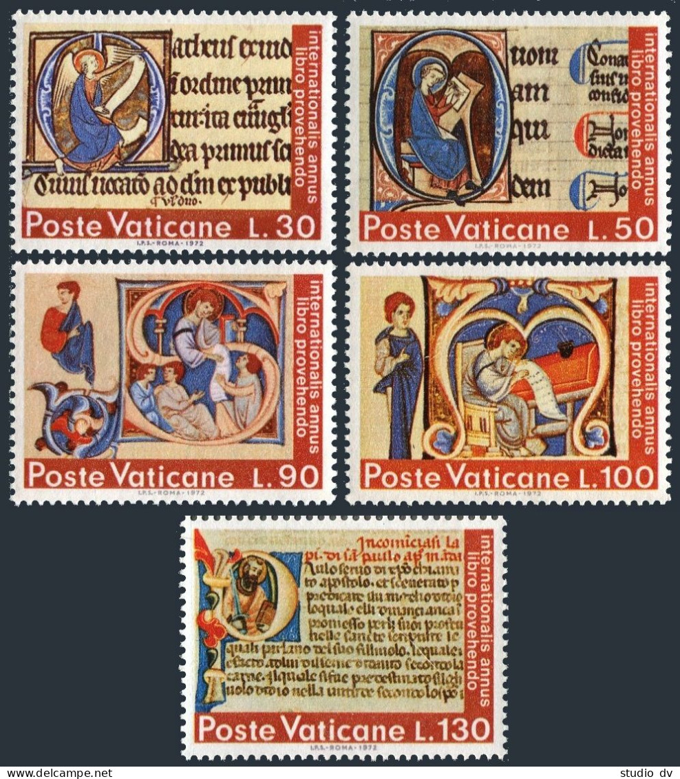 Vatican 521-525, MNH. Michel 605-609. Illuminated Initials, 1972. - Nuevos