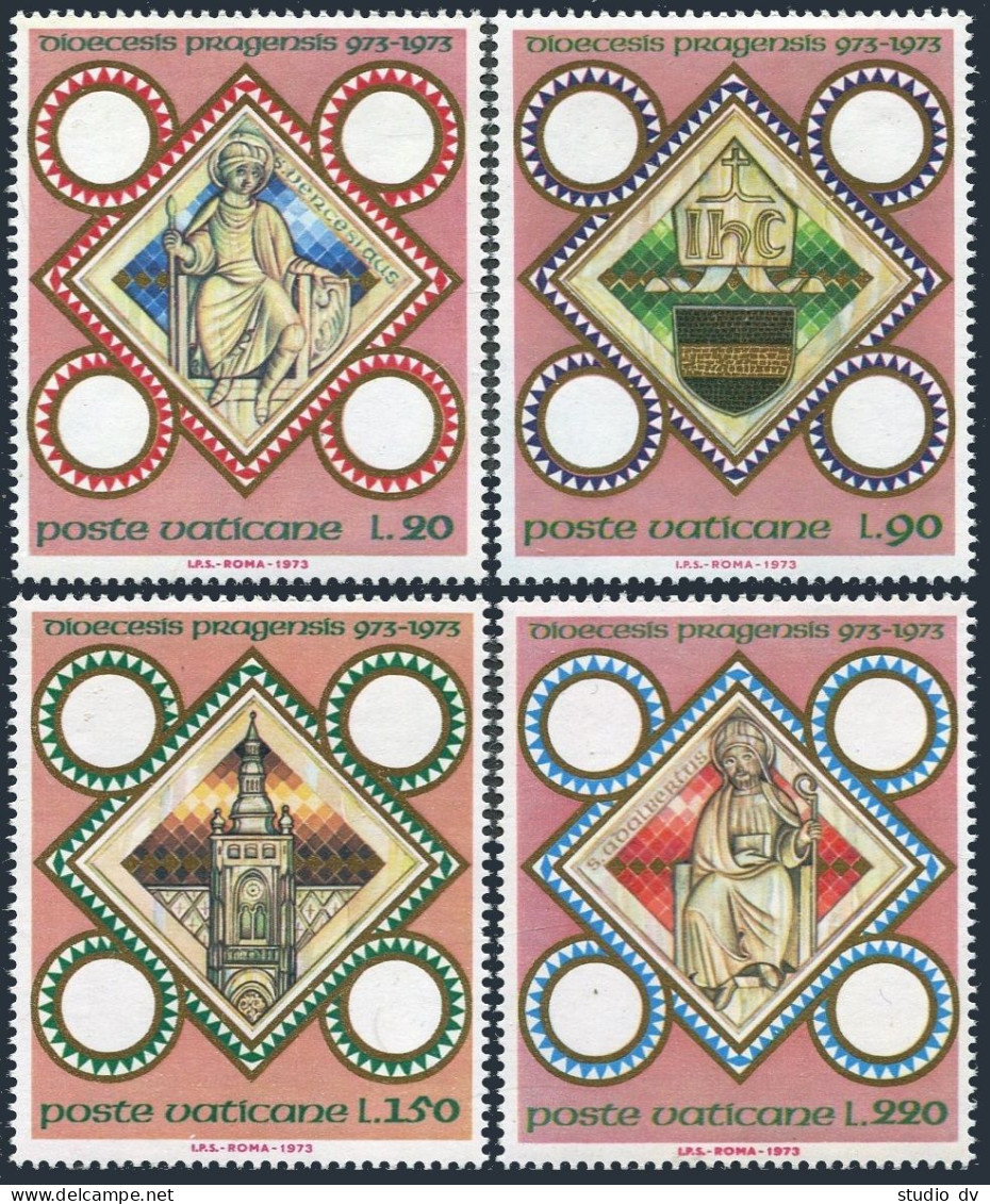 Vatican 541-544 Blocks/4, MNH. Michel 625-628. Prague Latin Episcopal See, 1973. - Neufs