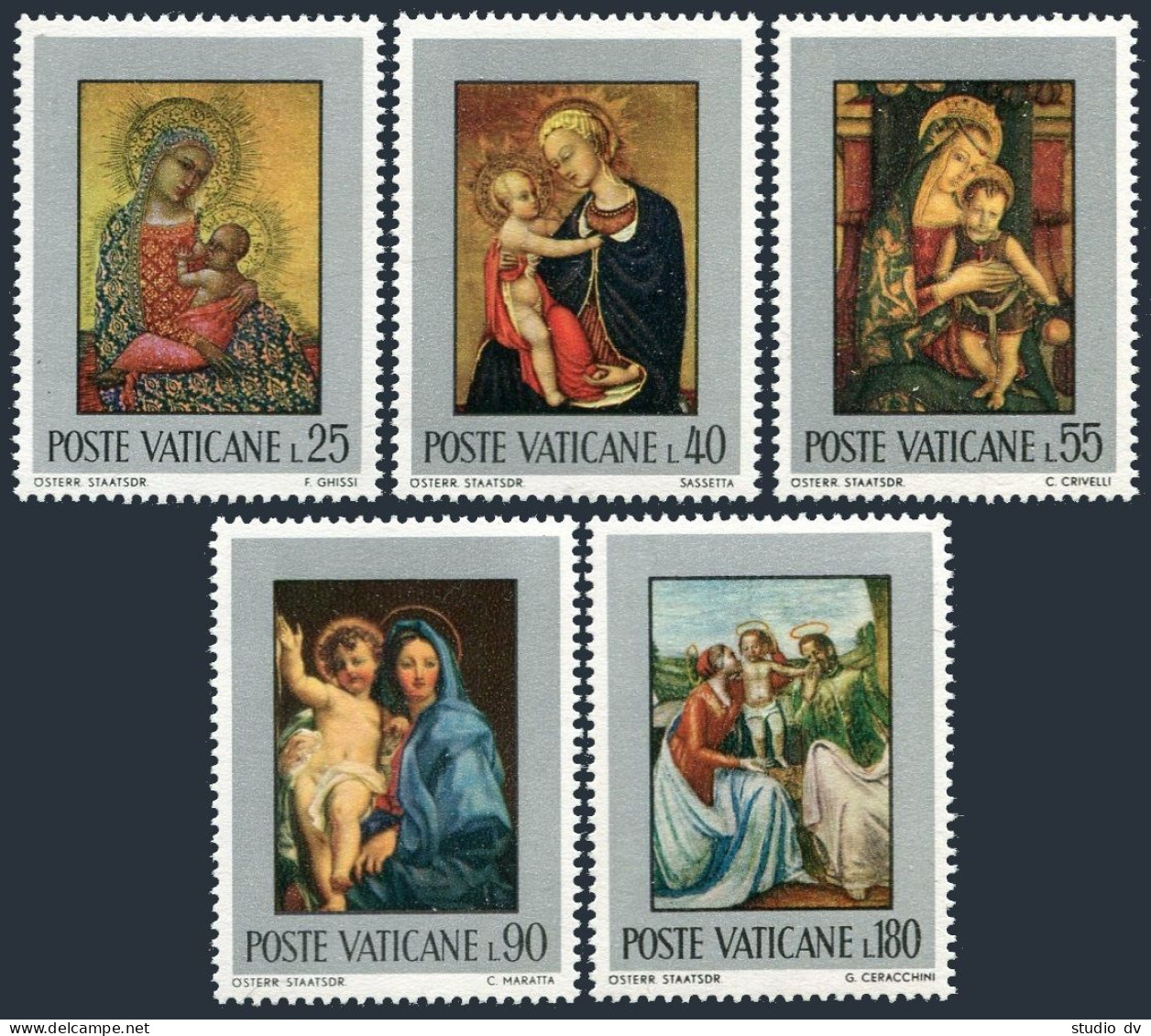 Vatican 504-508 Blocks/4, MNH. Michel 581-585. Madonna And Child,Paintings 1971. - Nuevos