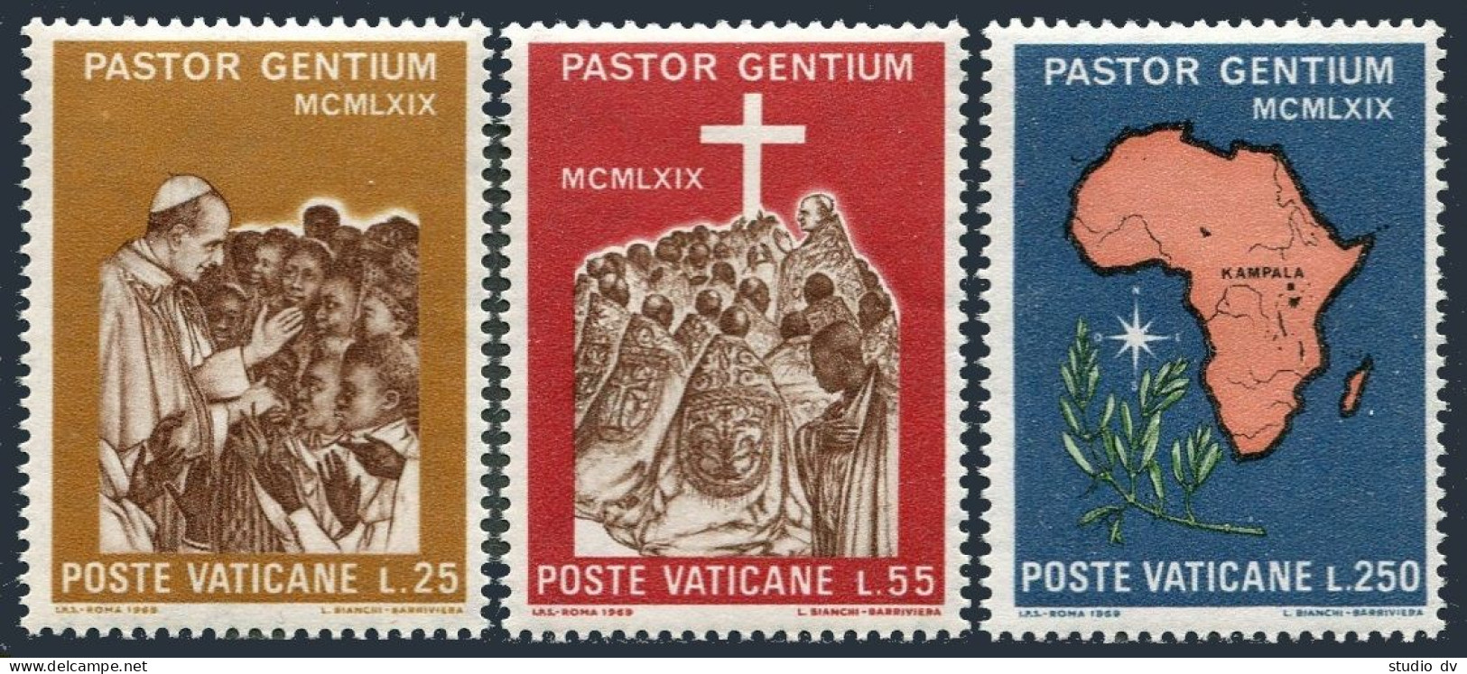 Vatican 473-475 Blocks/4, MNH. Michel 550-552. Visit Of Pope Paul VI To Uganda, 1969 - Nuevos