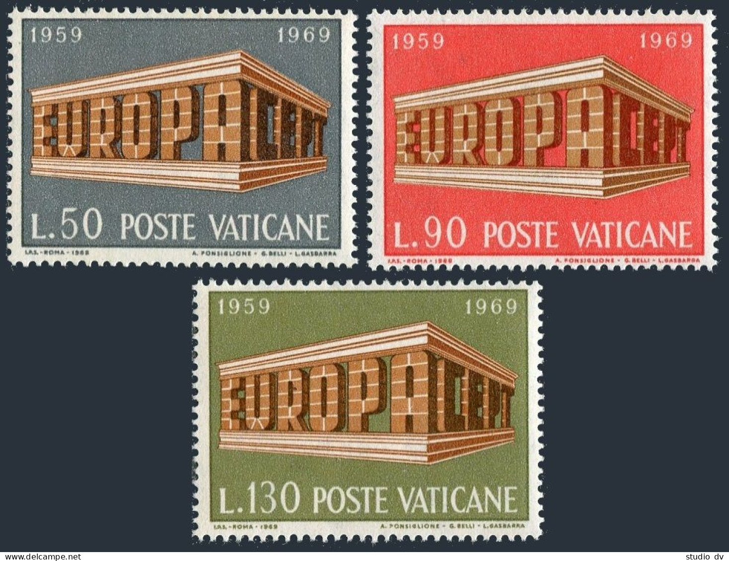 Vatican 470-472, MNH. Michel 547-549. EUROPA CEPT-1969. Tenth Anniversary. - Neufs
