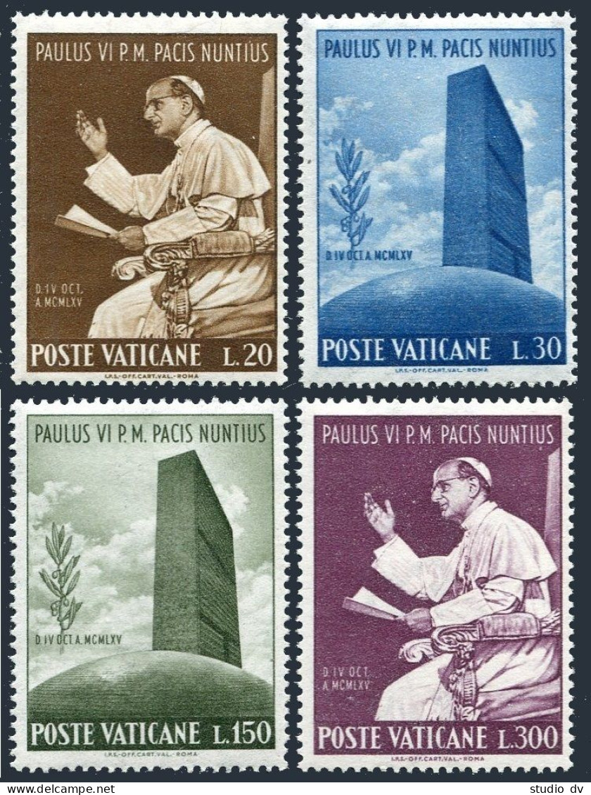 Vatican 416-419 Blocks/4,MNH.Michel 483-486. Visit Of Pope Paul VI To UN,1965. - Nuevos