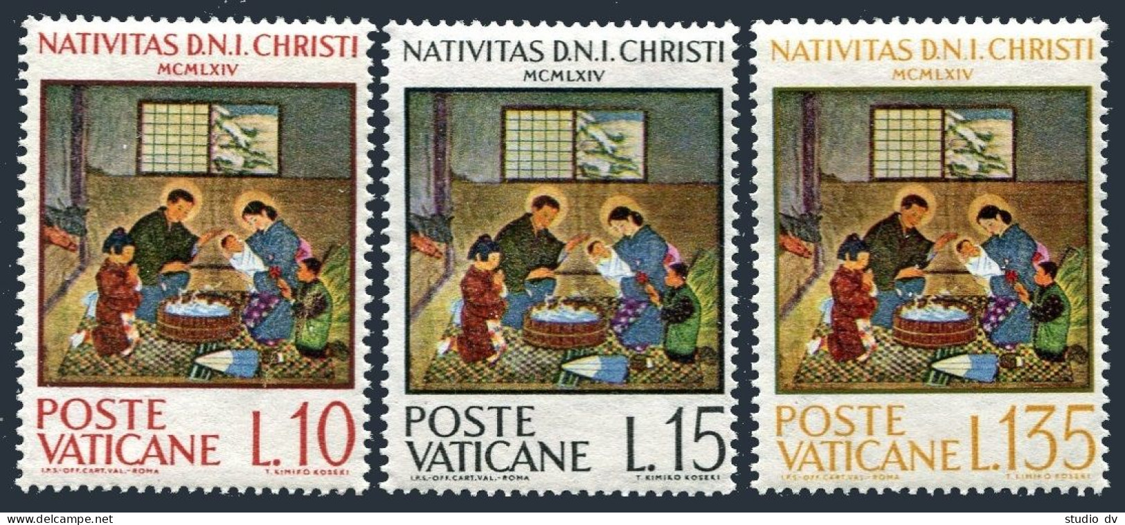 Vatican 397-399, MNH. Michel 464-466. Japanese Nativity Scene By Kimiko Koseki. - Nuevos