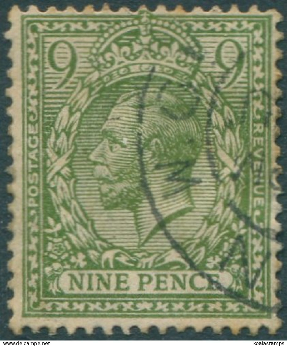 Great Britain 1924 SG427 9d Olive-green KGV #1 FU (amd) - Non Classés