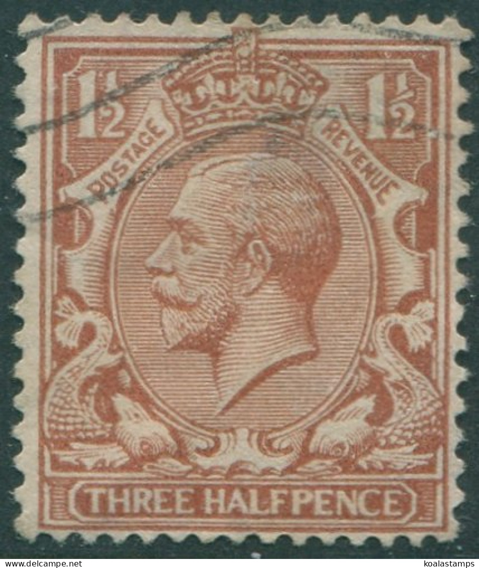 Great Britain 1912 SG362 1½d Red-brown KGV #3 FU (amd) - Unclassified