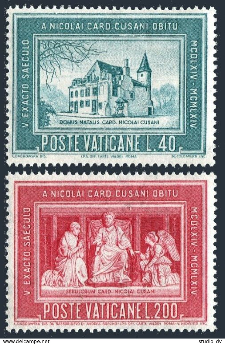 Vatican 395-396, MNH. Michel 462-463. German Cardinal Nicolaus Cusanus, 1964. - Nuevos