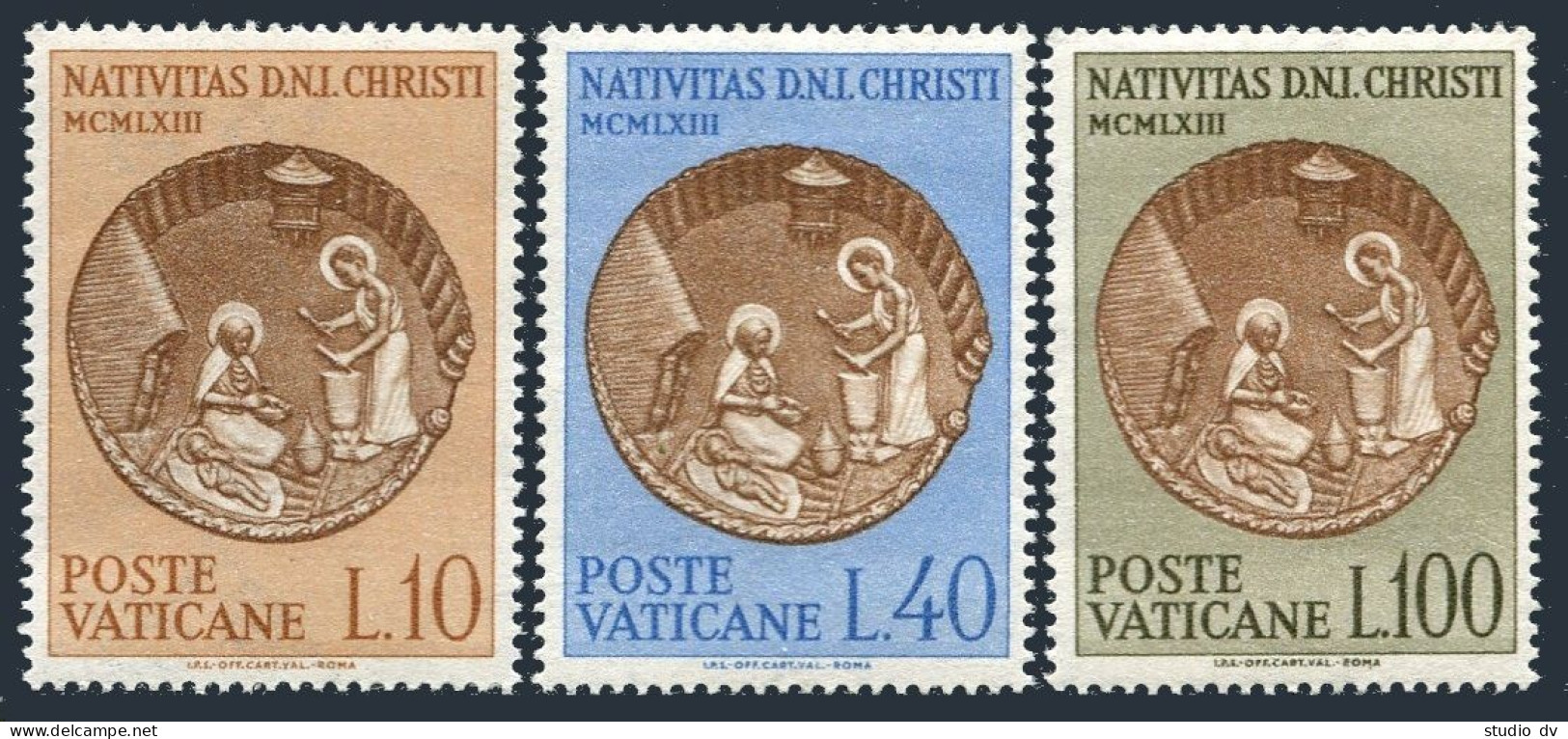 Vatican 372-374,MNH. Michel 439-441. African Nativity Scene, 1963. Sculptures. - Nuevos