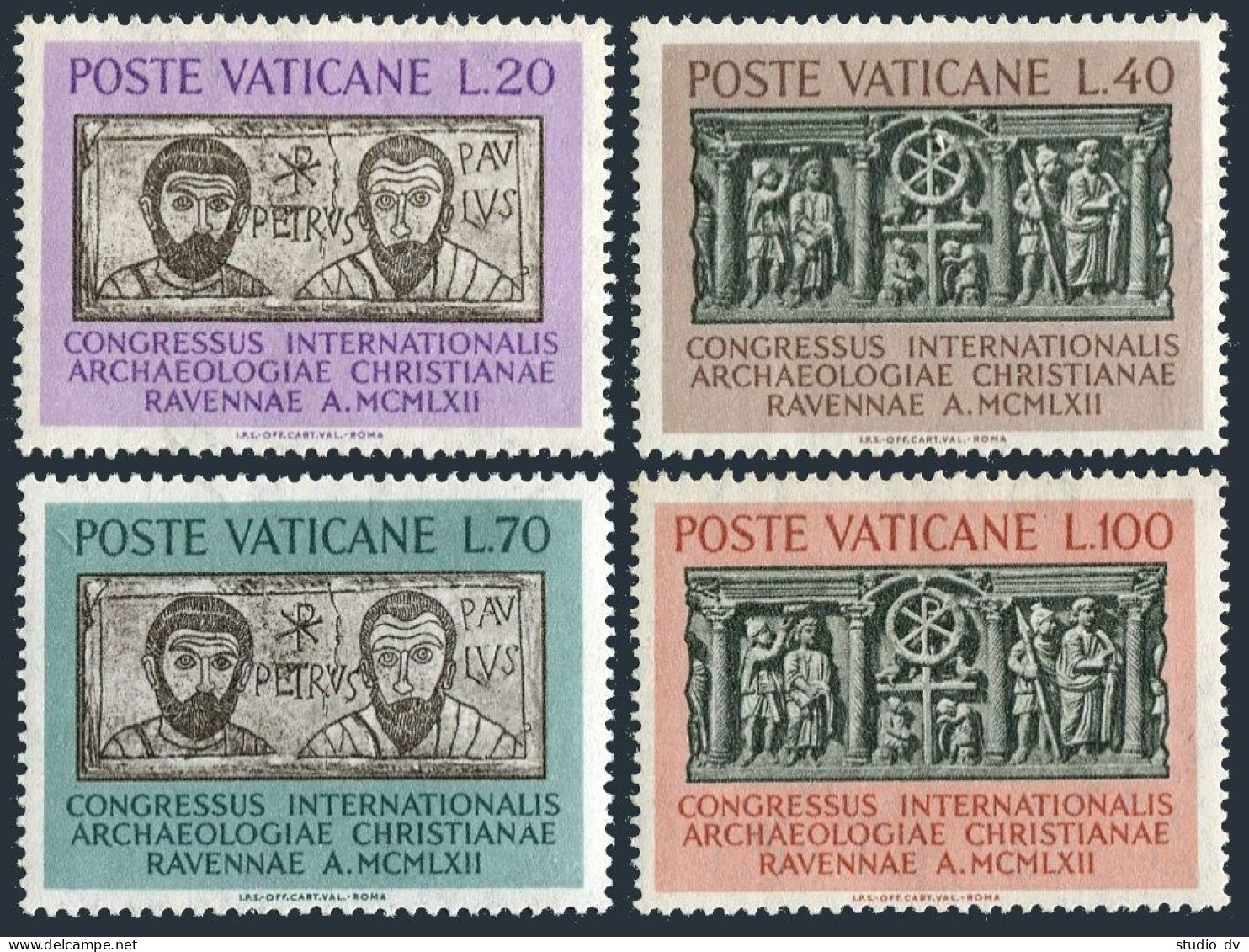 Vatican 341-344, Hinged. Michel 408-411. 6th Congress Of Christian Archaeology, 1962 - Nuevos