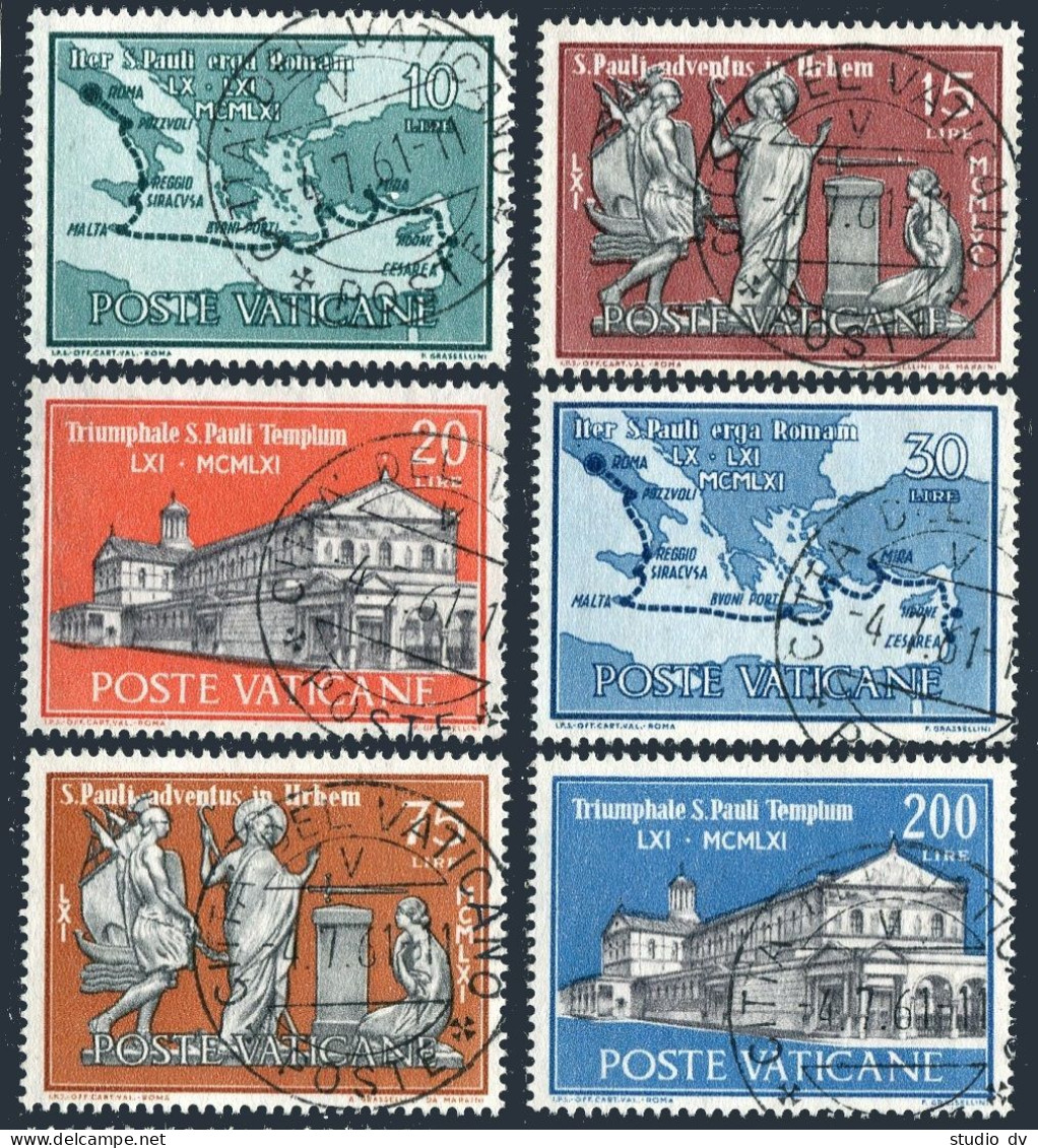 Vatican 304-309, CTO. Michel 369-374. Arrival Of St Paul In Rome, 1900, 1961.   - Used Stamps