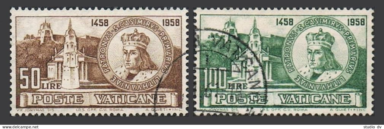 Vatican 264-265, Used. Michel 330-331. St Casimir, Patron Saint Of Lithuania, 1959 - Used Stamps
