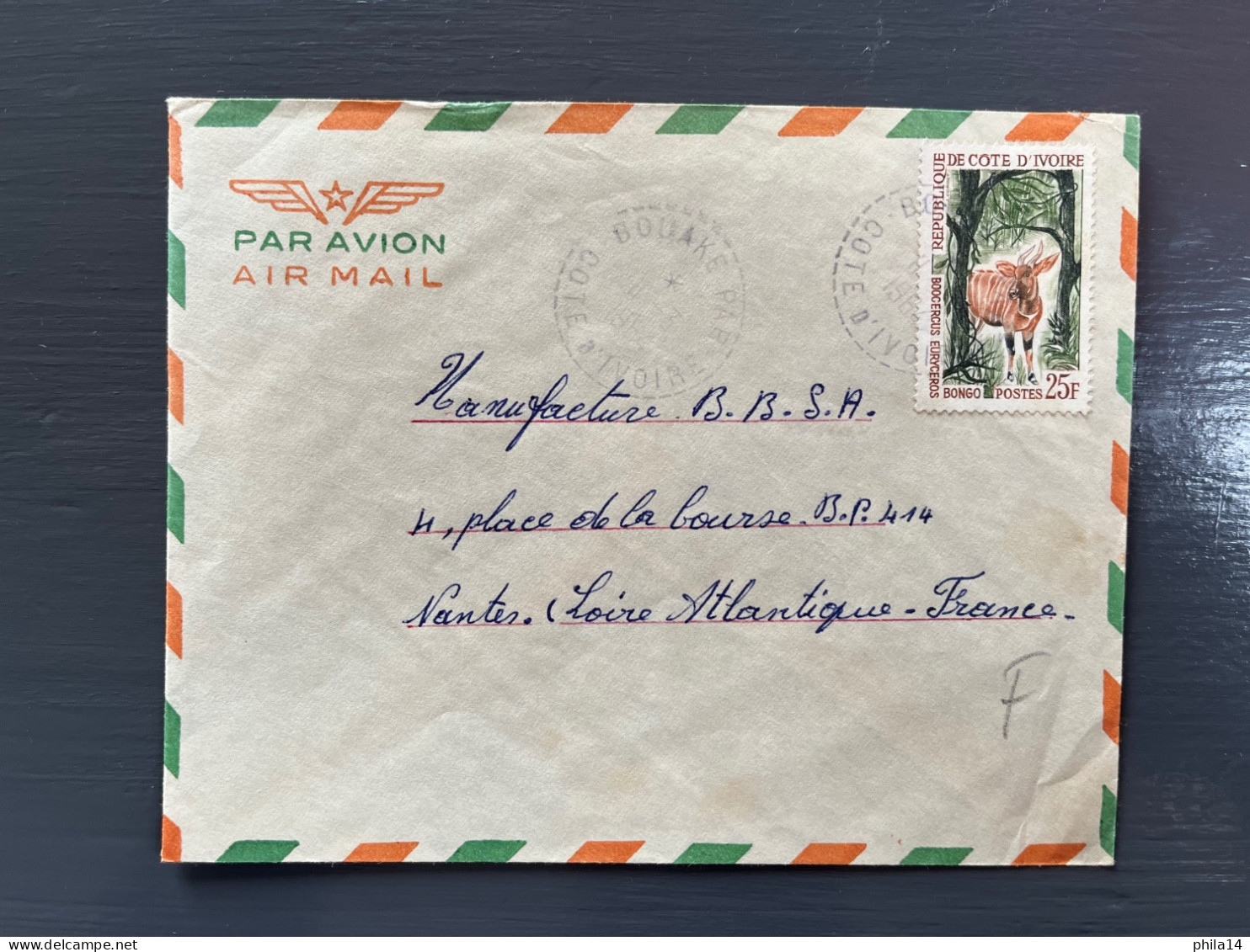 ENVELOPPE COTE D'IVOIRE / BOUAKE 1964 POUR NANTES - Côte D'Ivoire (1960-...)